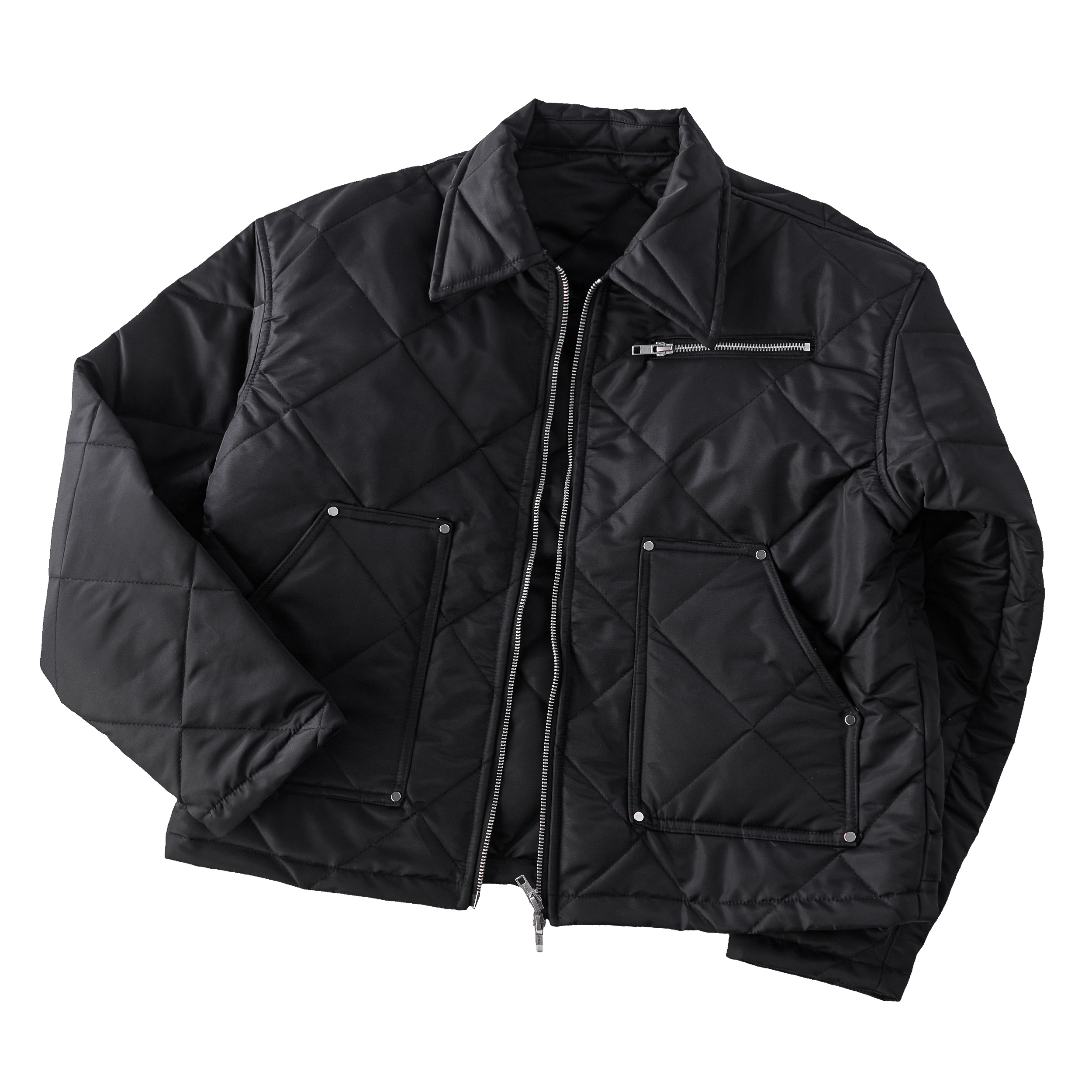 Focus Storm American Retro Stiff Lapel Diamond Quilted Short Jacket 79023# zx - Focus Storm