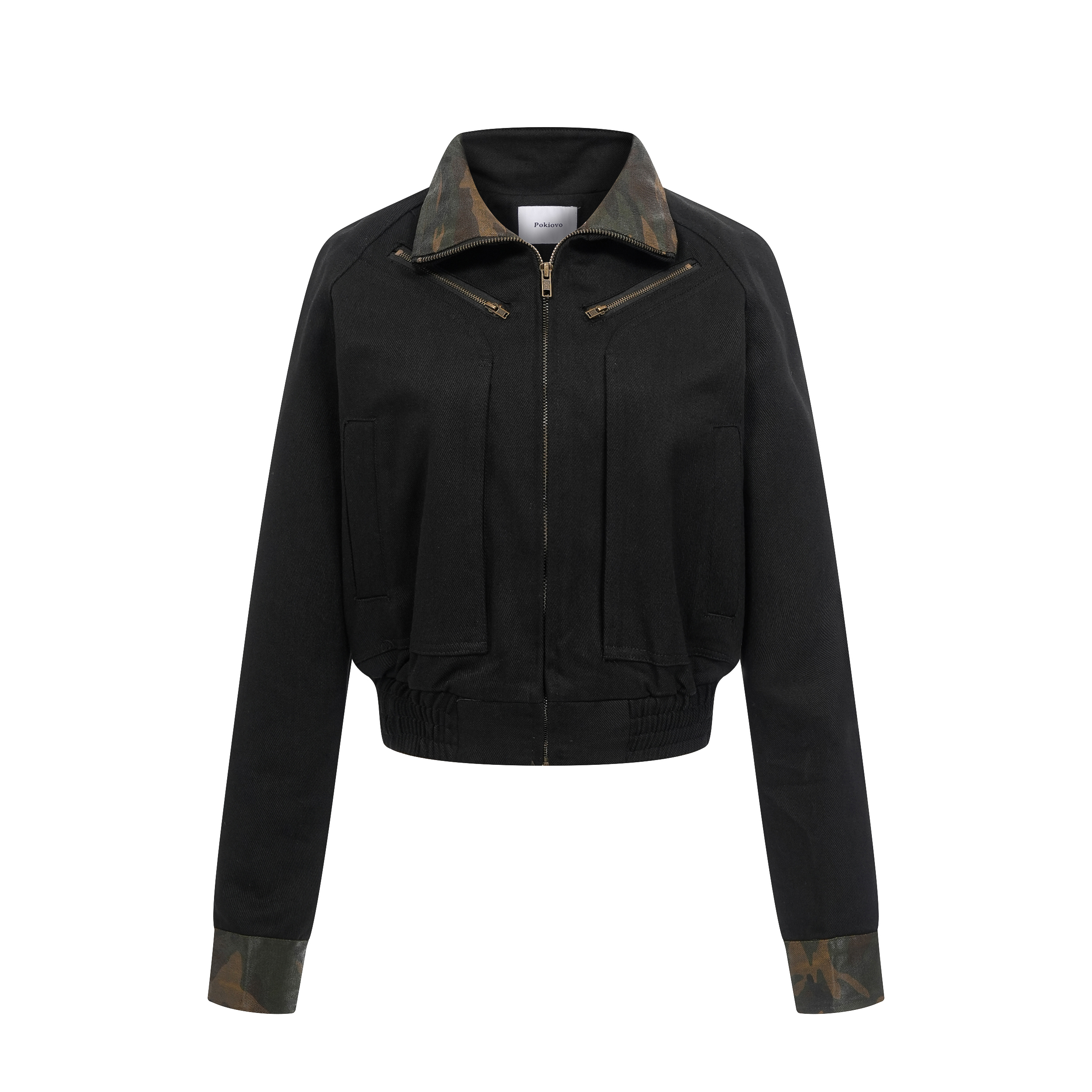 Focus Storm American Vintage Contrast Leather Short Jacket Women's Niche Design Sense Small Jacket R7002# zx - Focus Storm