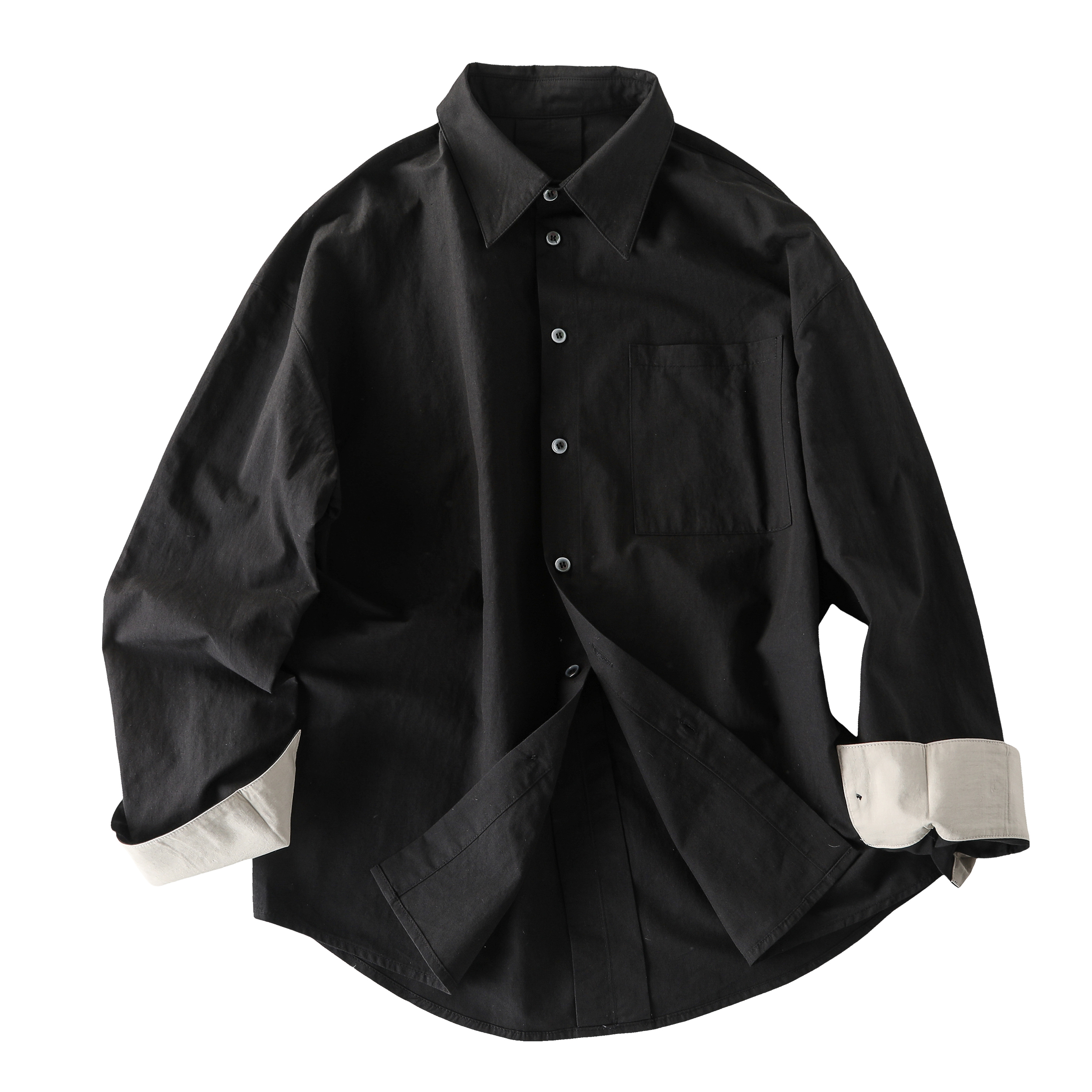 2026 Early Spring! Focus Storm Premium White Grid Long-Sleeve Shirt Men's Casual Layering Couple Shirt 88001# zx - Focus Storm