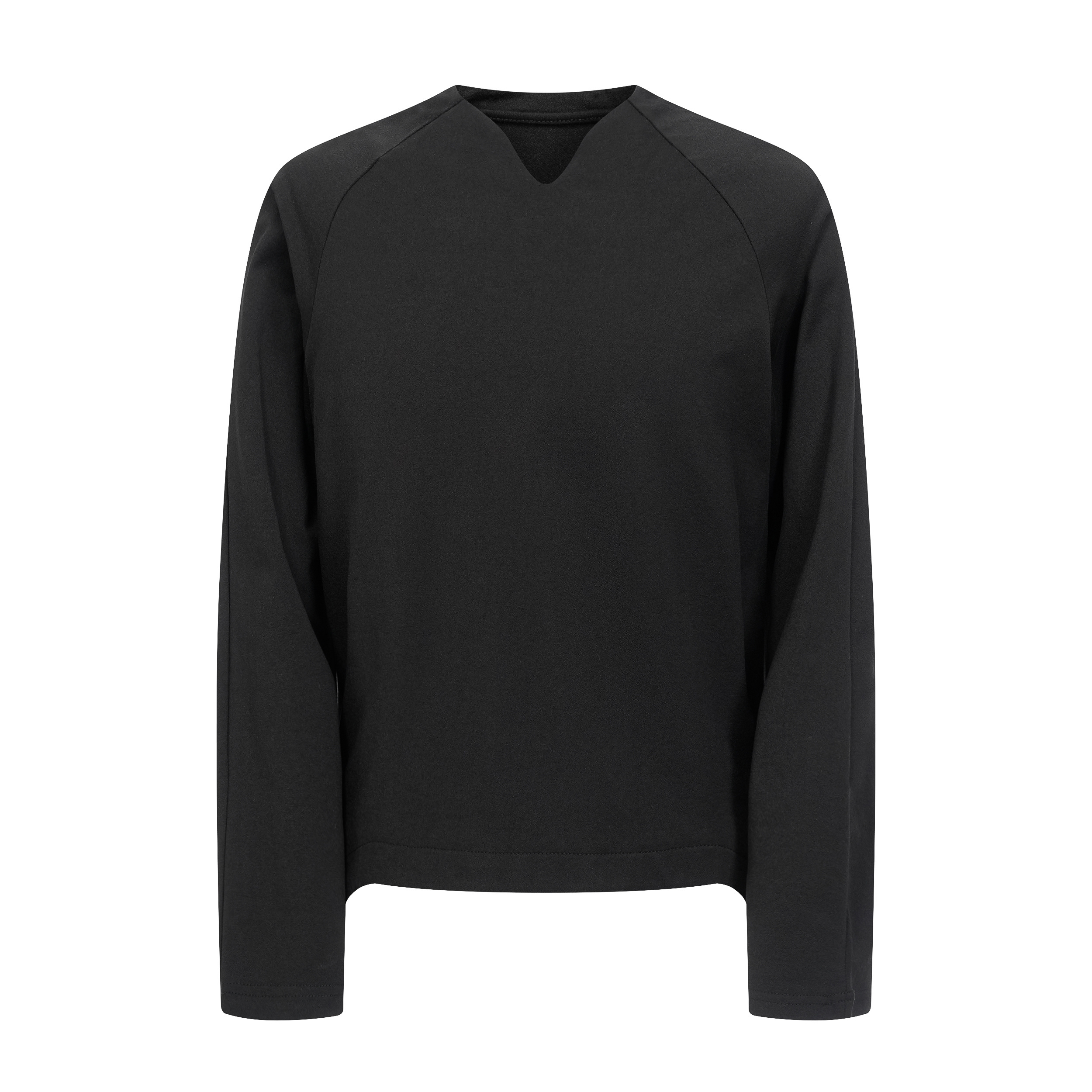 Focus Storm Irregular High-End Solid Color Small V-Neck American Style Slim Fit Long Sleeve T-Shirt 99990# zx - Focus Storm