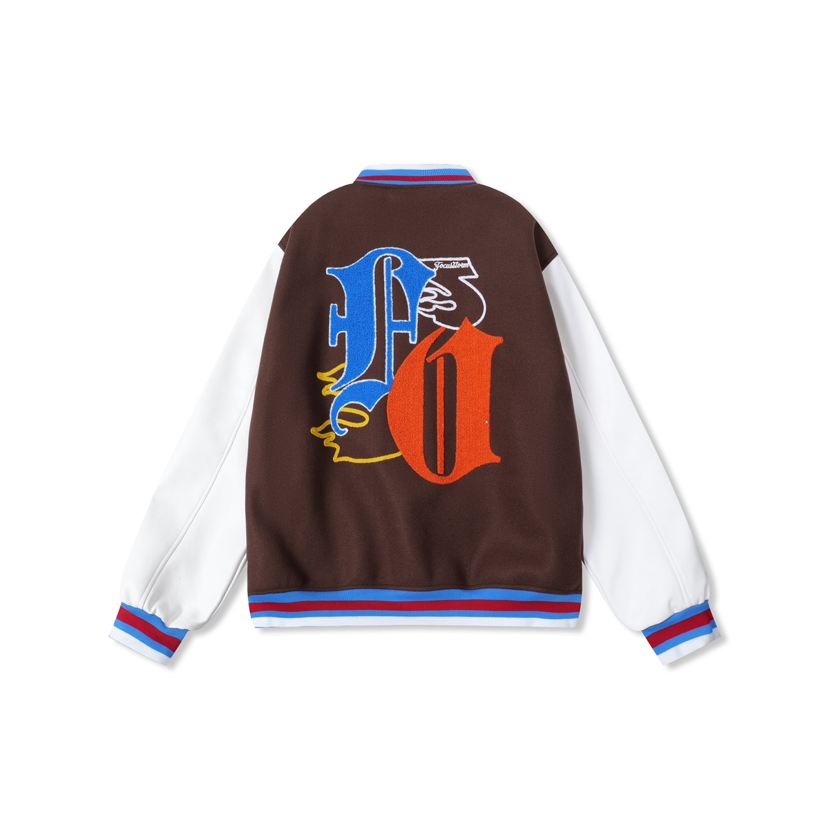 Focus Storm American Vintage Embroidered Varsity Jacket Unisex Short Jacket 71062# zx - Focus Storm